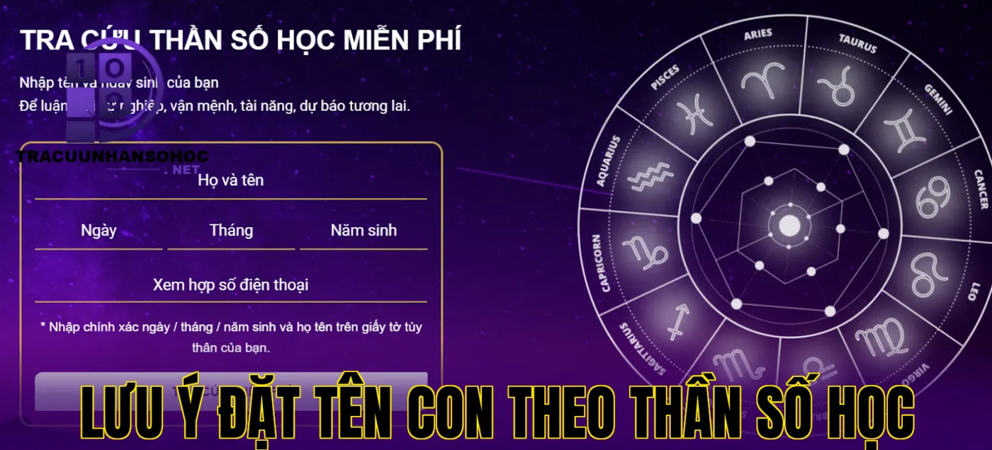 lưu ý đặt tên con theo thần số học